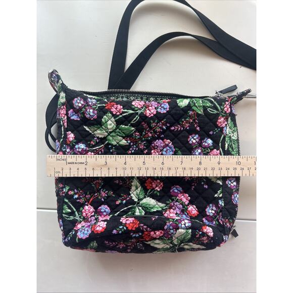 Vera Bradley Purse Crossbody Hipster Winter Berry Adjustable Pocket Black Purple - Picture 12 of 13